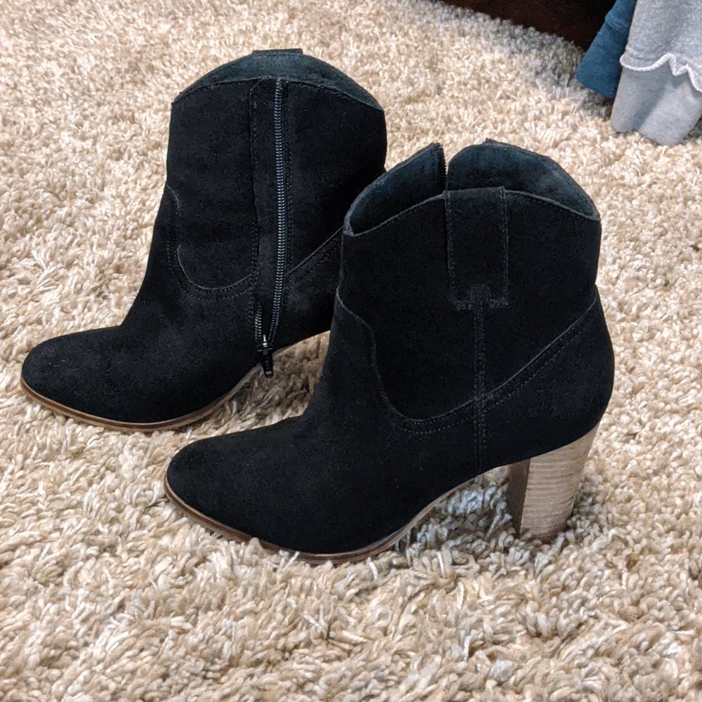 Seychelles black leather western style booties - 8